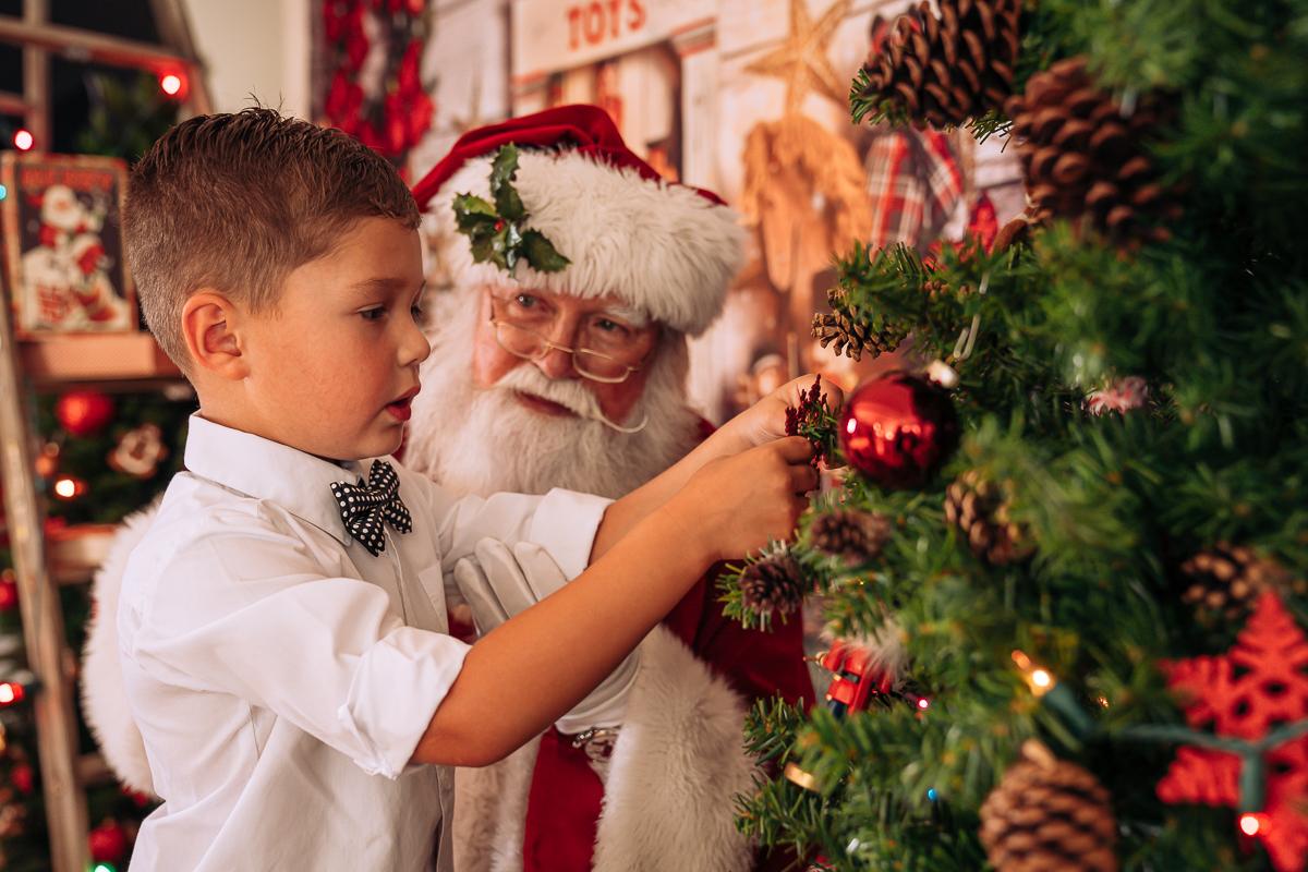 Decorating the Tree with Santa